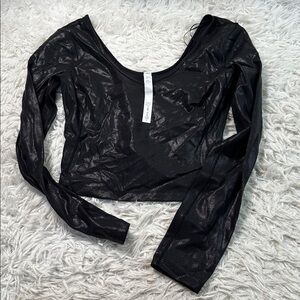 Lululemon Align Long Sleeve Shirt *Shine Radiate Foil Print Black